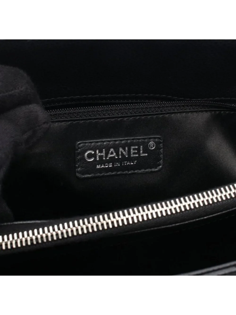 Chanel Tote Quilted Grand Shopping GST Black Caviar Leather Chain